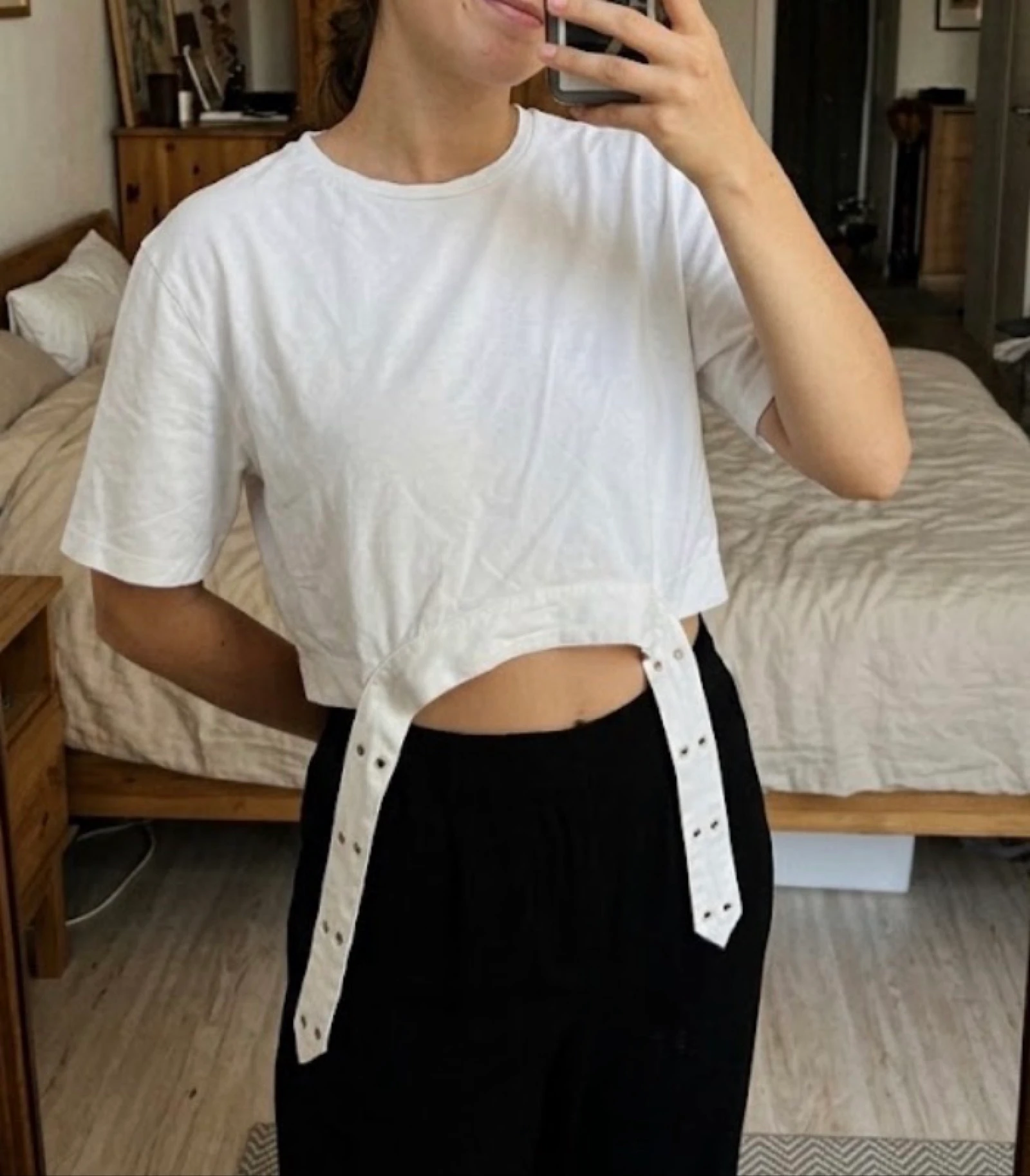 Crop Top M / T-shirt Blanc Crop Zara M